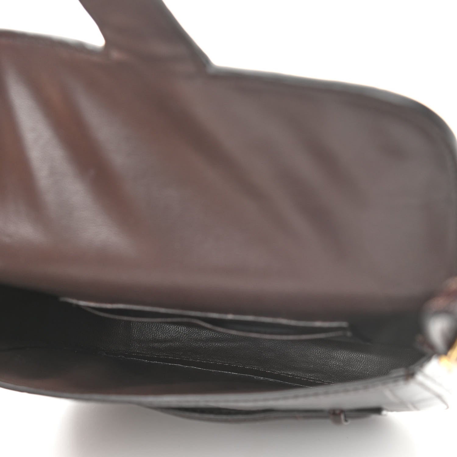 Celine Crocodile Embossed Calfskin Mini Symmetrical Bag Brown 5 of 11