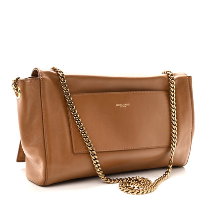 Saint Laurent Smooth Calfskin Suede Medium Reversible Monogram Kate Satchel Light Ochre 3 of 10