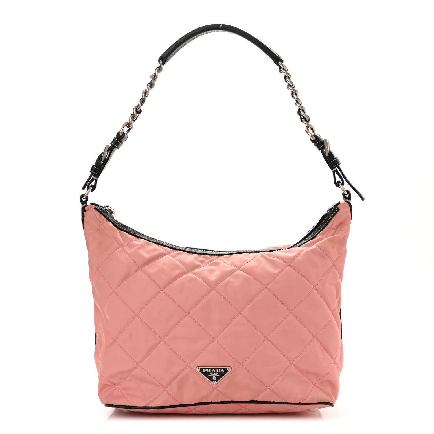 Prada Tessuto Nylon Impuntutato Quilted Shoulder Bag Rosa Black 1 of 11