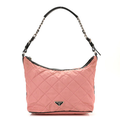 Prada Tessuto Nylon Impuntutato Quilted Shoulder Bag Rosa Black 1 of 11