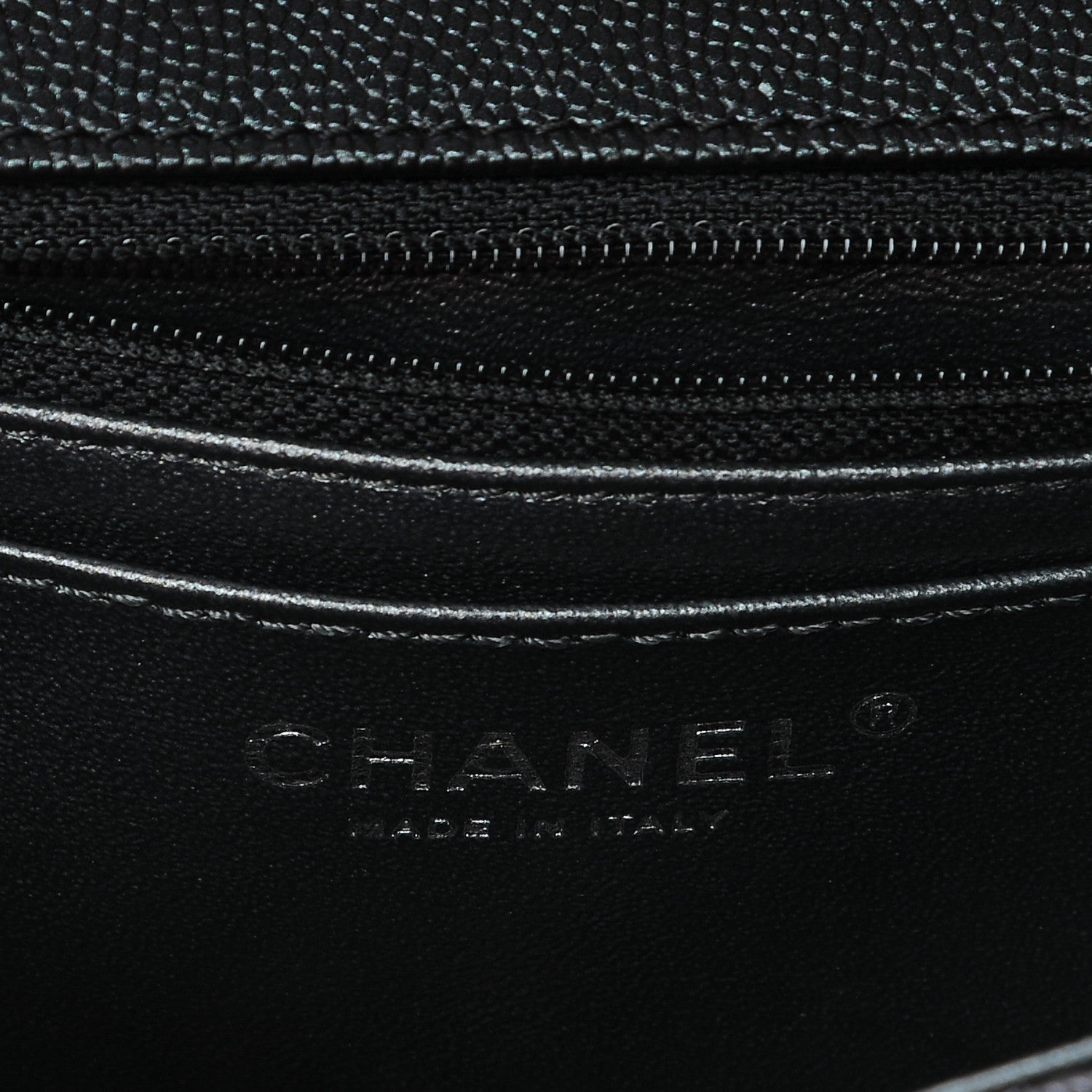 Chanel Metallic Caviar Chevron Quilted Mini Rectangular Flap Black 6 of 8