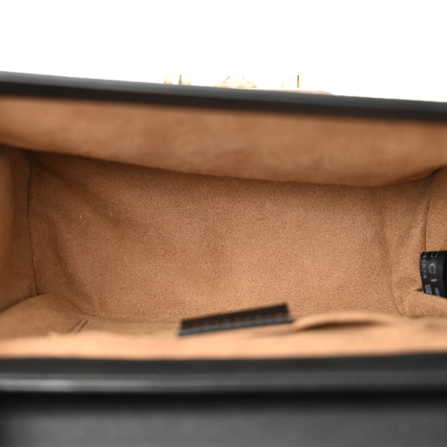GG Supreme Monogram Calfskin Small Padlock Shoulder Bag Beige Black Cuir