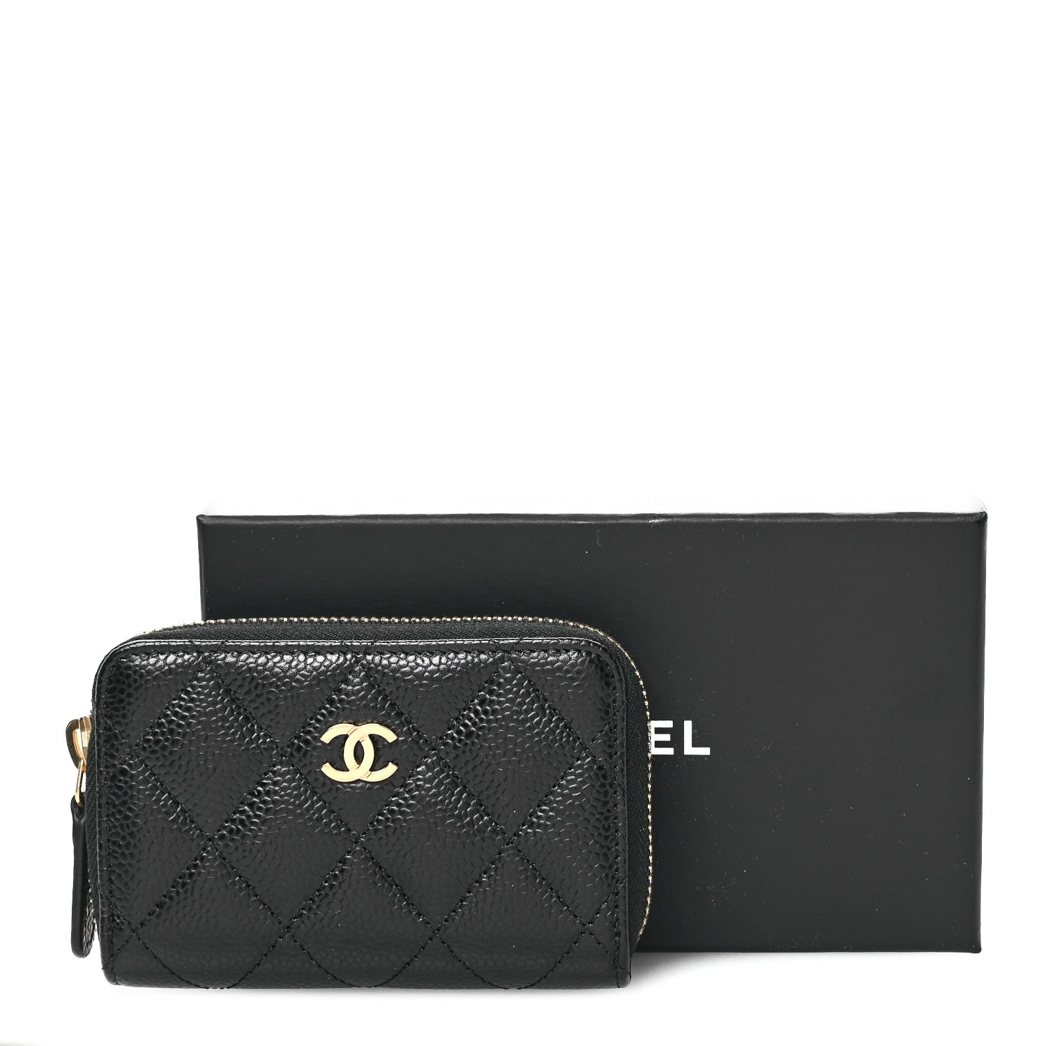 Chanel Caviar Quilted Zip Coin Purse Black 8 of 8