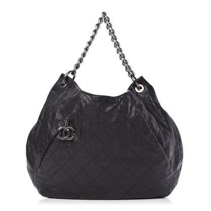 Chanel Calfskin Coco Pleats Hobo Black 1 of 10