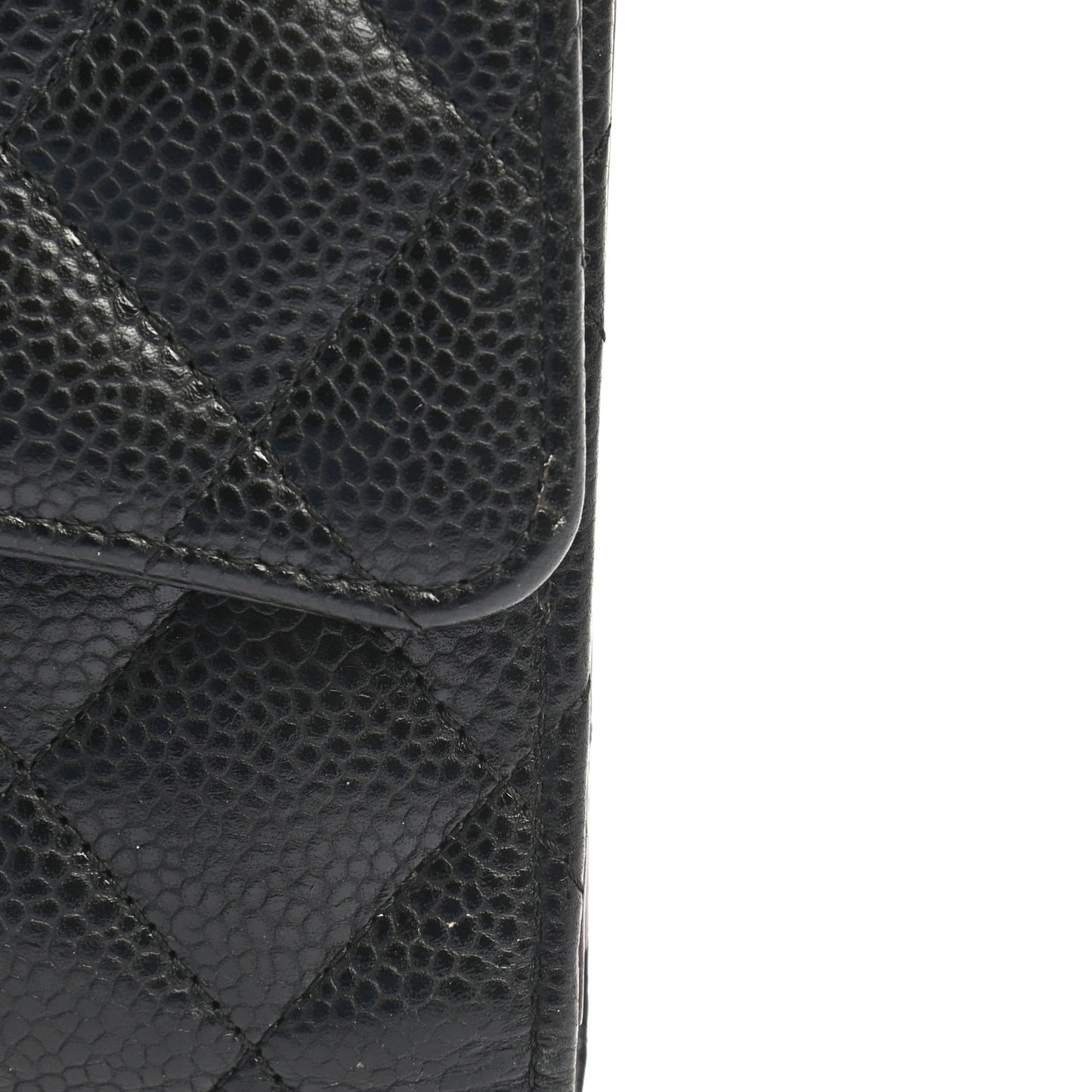 Caviar Quilted Large Flap Wallet Black