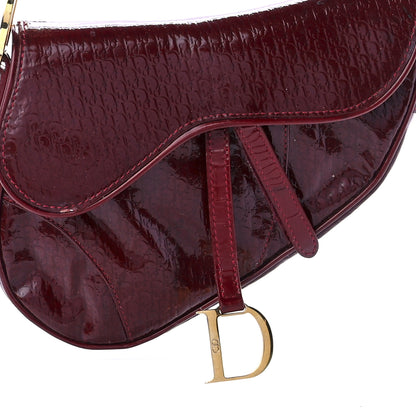 Christian Dior Patent Diorissimo Saddle Bag Dark Red 7 of 10