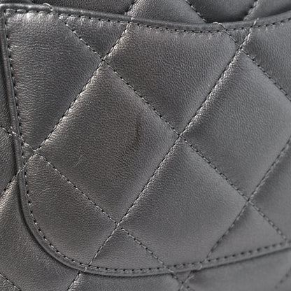 Chanel Metallic Lambskin Quilted Small Side Note Flap Grey 10 of 11