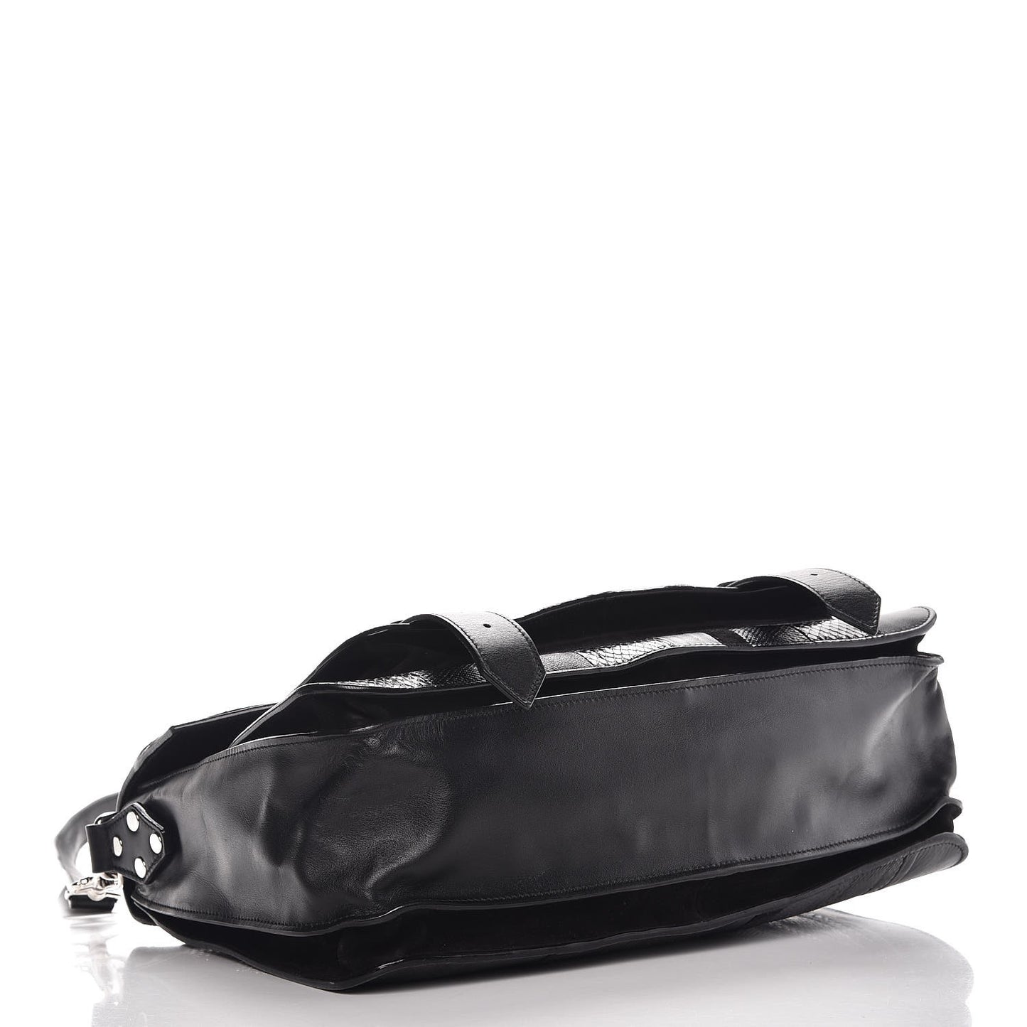 Lambskin Karung Ayers Medium Paneled PS1 Satchel Black