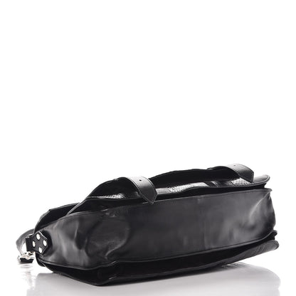 Proenza Schouler Lambskin Karung Ayers Medium Paneled PS1 Satchel Black 4 of 9