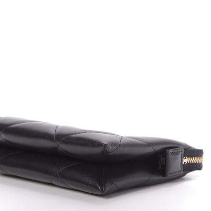Chanel Shiny Goatskin Quilted Small Chanel 19 Pouch With Handle Black 7 of 10