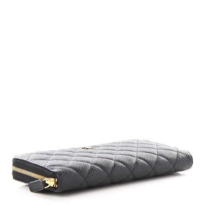 Chanel Caviar Quilted Large Gusset Zip Around Wallet Black 3 of 11