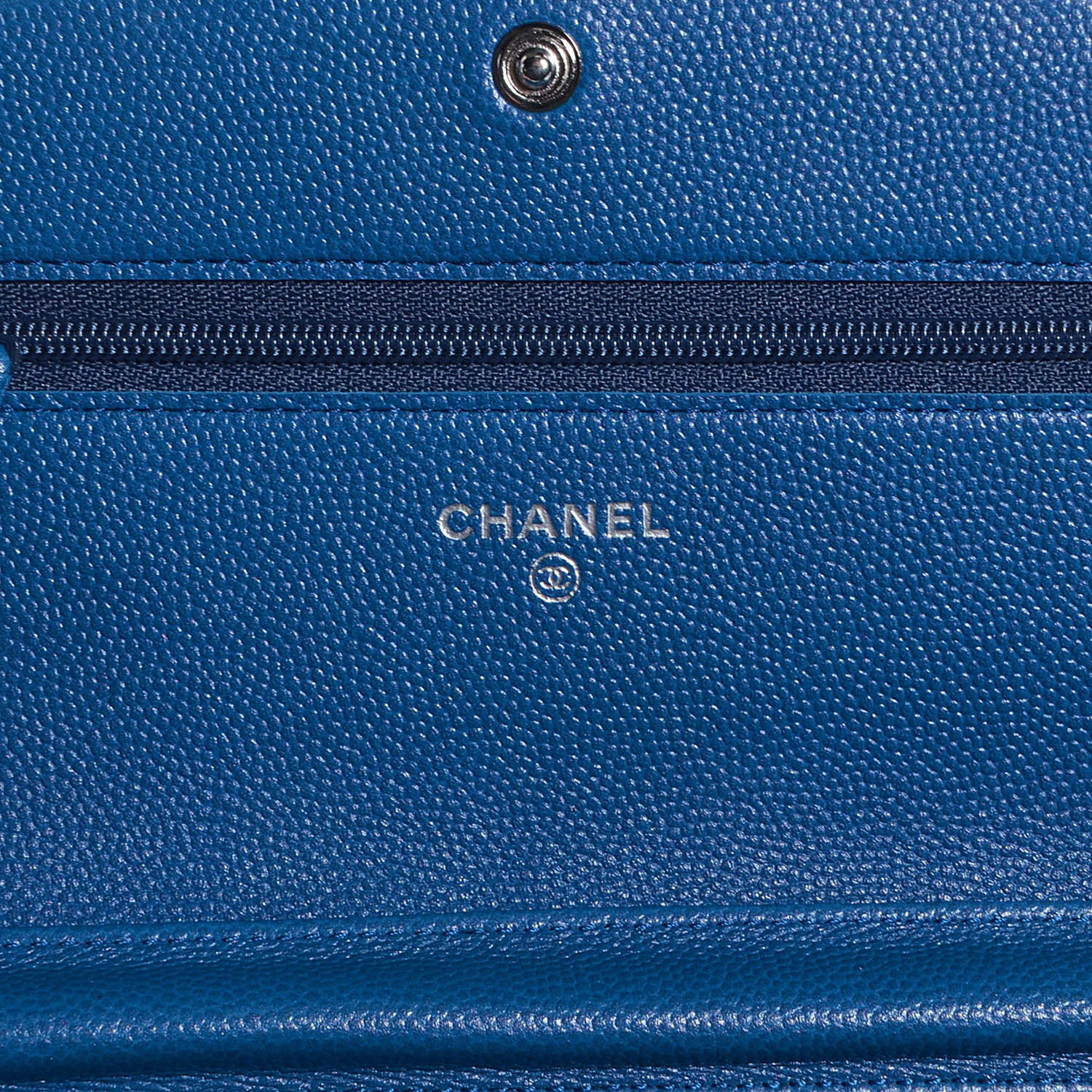 Chanel Caviar Sevruga Wallet on Chain WOC Blue 7 of 9