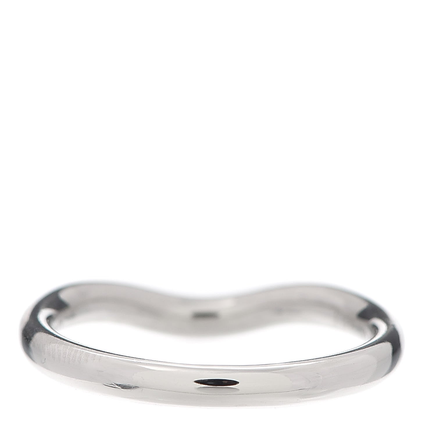 Tiffany Platinum Diamond Elsa Peretti Curved Wedding Band Ring 48 4.5 3 of 4