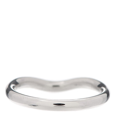 Tiffany Platinum Diamond Elsa Peretti Curved Wedding Band Ring 48 4.5 3 of 4