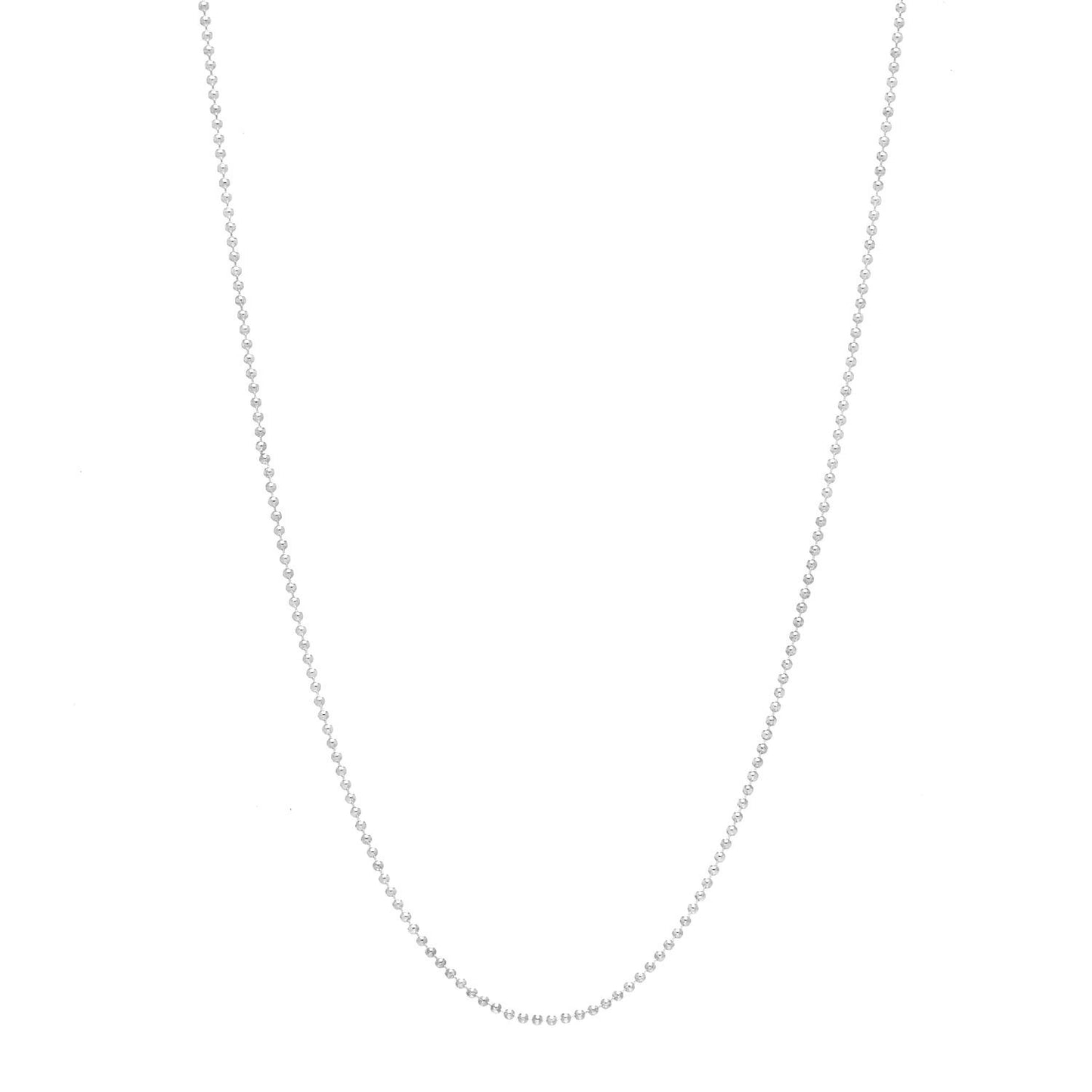 Sterling Silver 1.2mm Bead Chain Necklace 18"