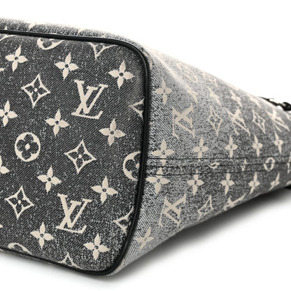 Louis Vuitton Denim Monogram Jacquard Neverfull MM Grey 10 of 10