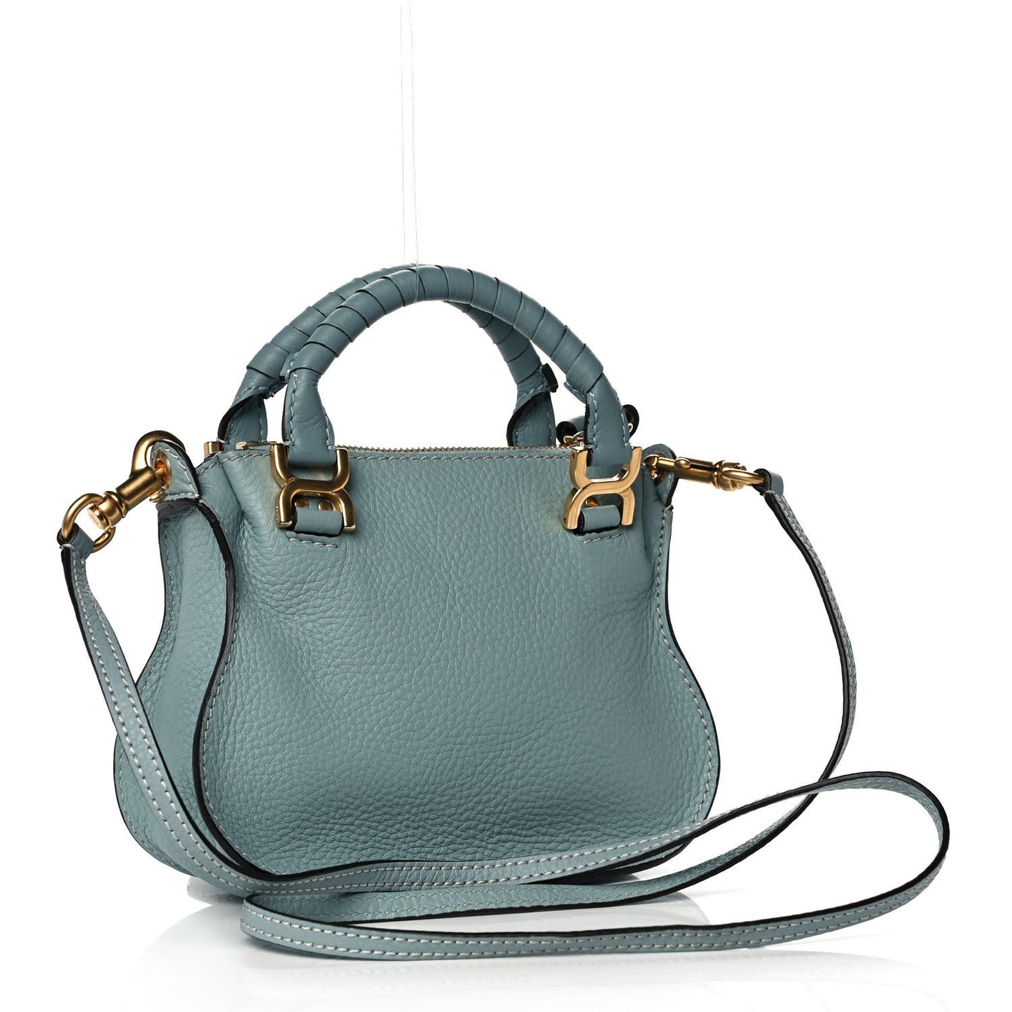 Calfskin Mini Marcie Satchel Mint Blue