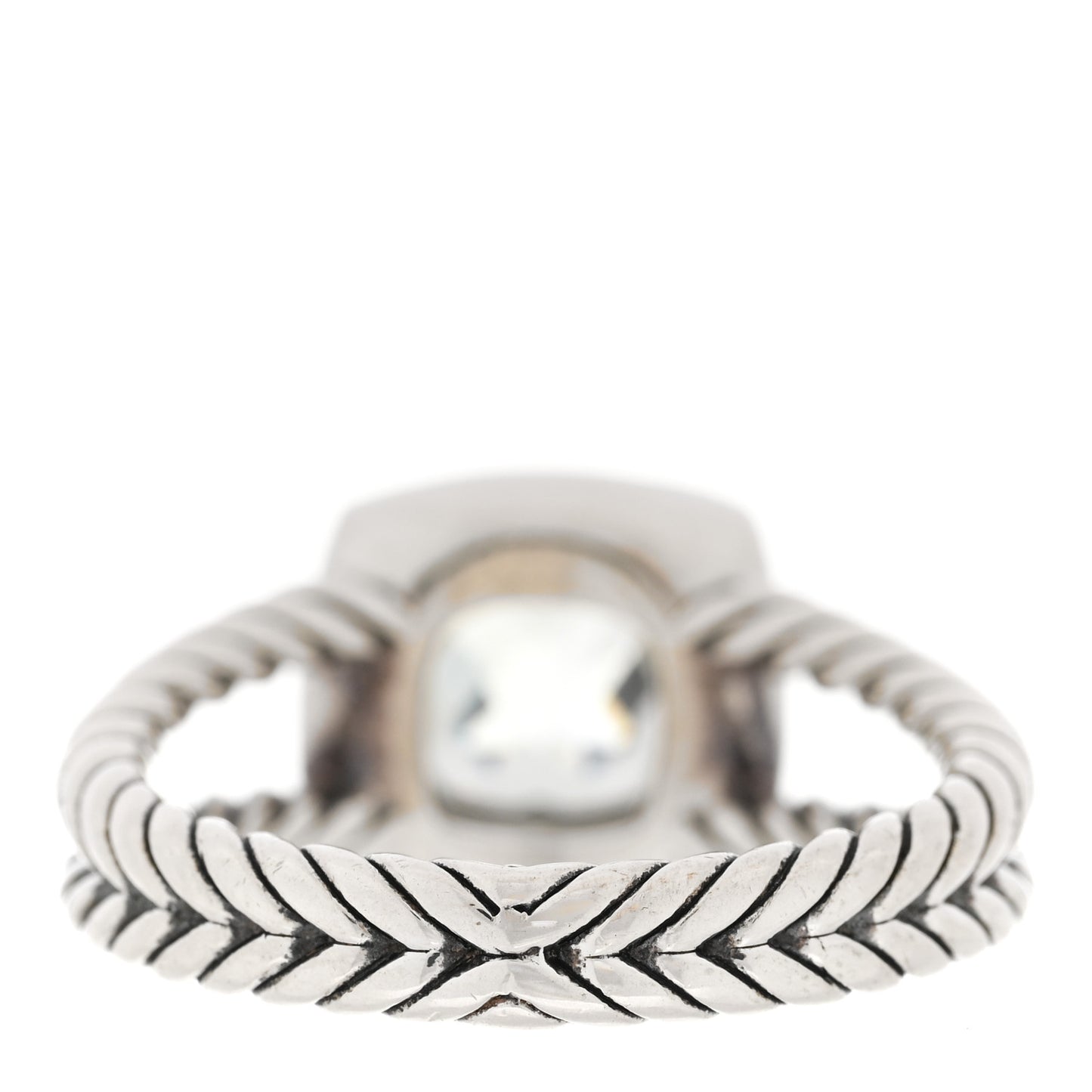 Sterling Silver Diamond Prasiolite 7mm Petite Albion Ring 56 7.5