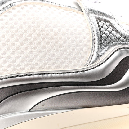 Chanel Fabric Laminated Calfskin Stretch CC Sneakers 41 White Silver 10 of 11