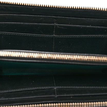 Bulgari Calfskin Quilted Serpenti Zip Around Wallet Black 5 of 10