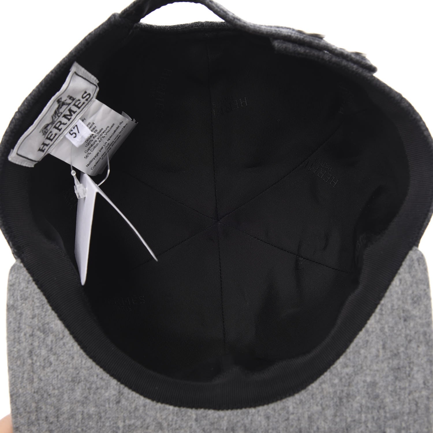 Hermes Cashmere Texas Hat 57 Charbon Gris 5 of 5