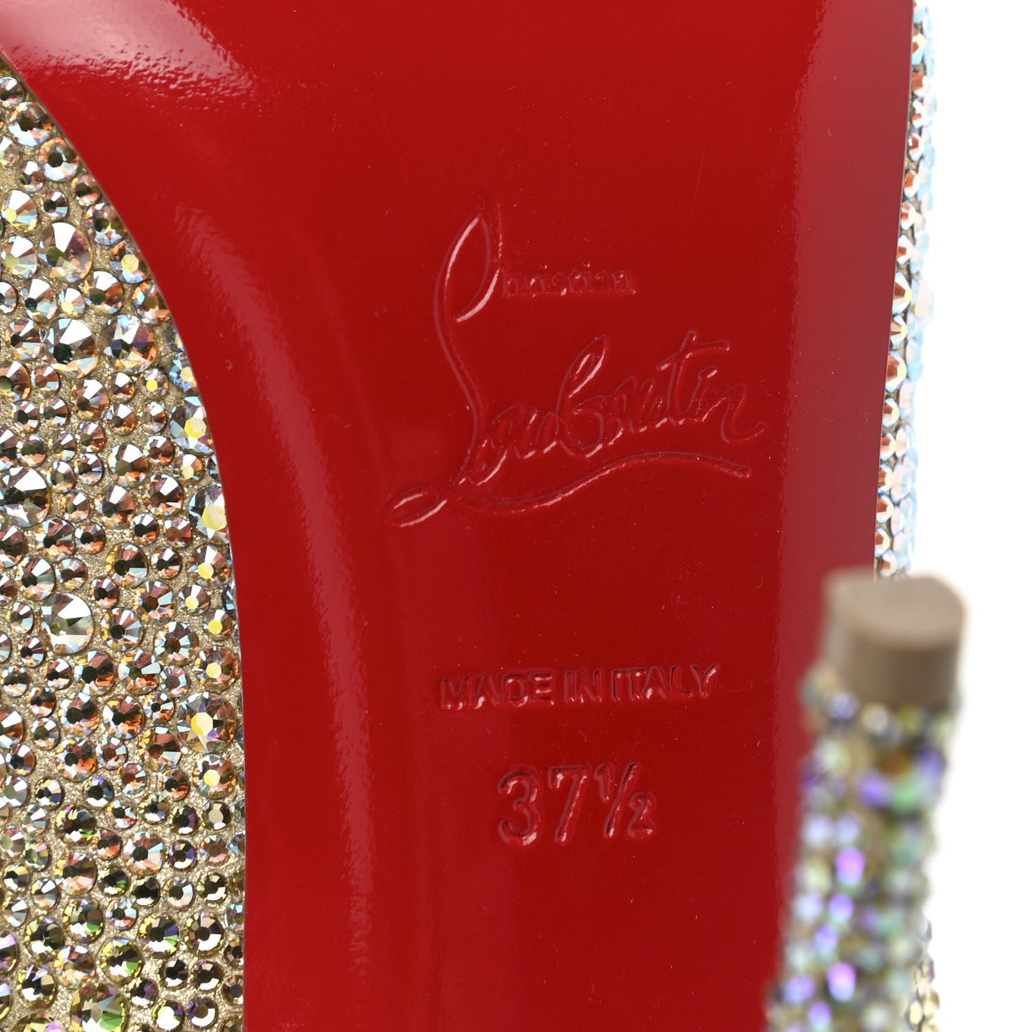 Suede Metallic Strass Degrade Eloise 100 Pumps 37.5 Platine
