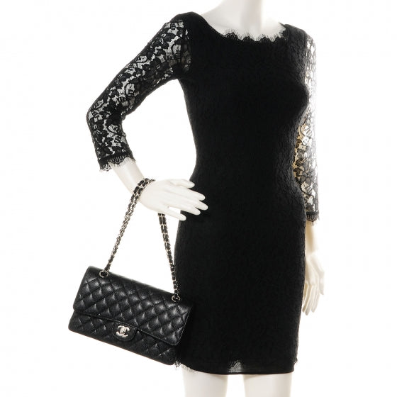 Chanel Caviar Quilted Medium Double Flap Black 2 of 7