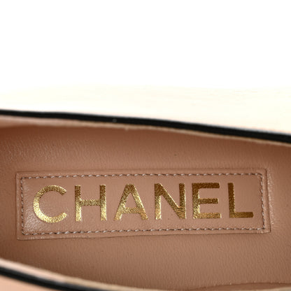 Chanel Lambskin Bow Mary Jane Flats 36 Light Blue Black 40 Beige Black 37.5 Beige Black 8 of 9