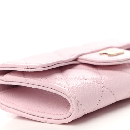 Chanel Caviar Quilted Flap Card Holder Wallet Light Pink 9 of 11