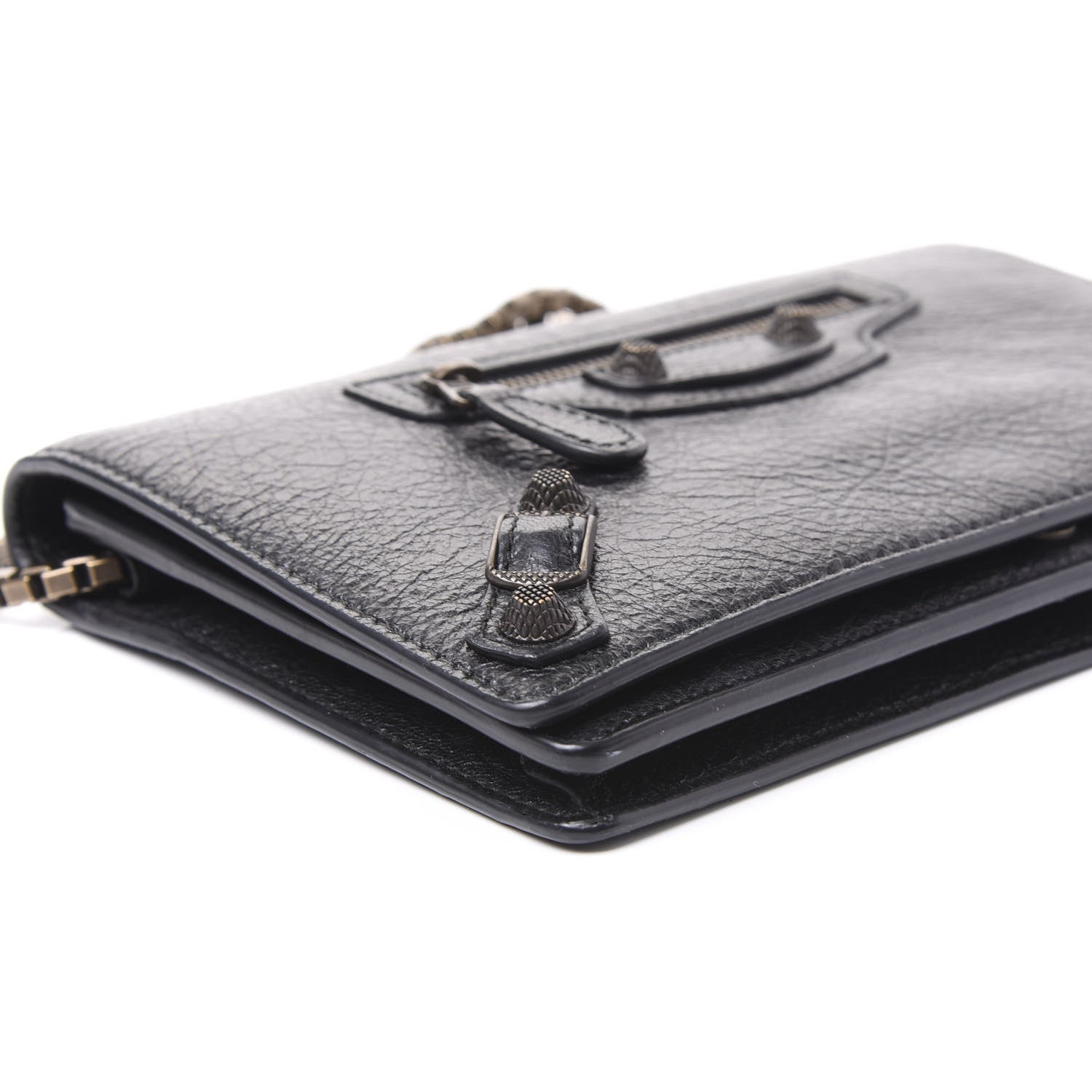 Balenciaga Agneau Giant 12 Brass Wallet On Chain Black 7 of 9