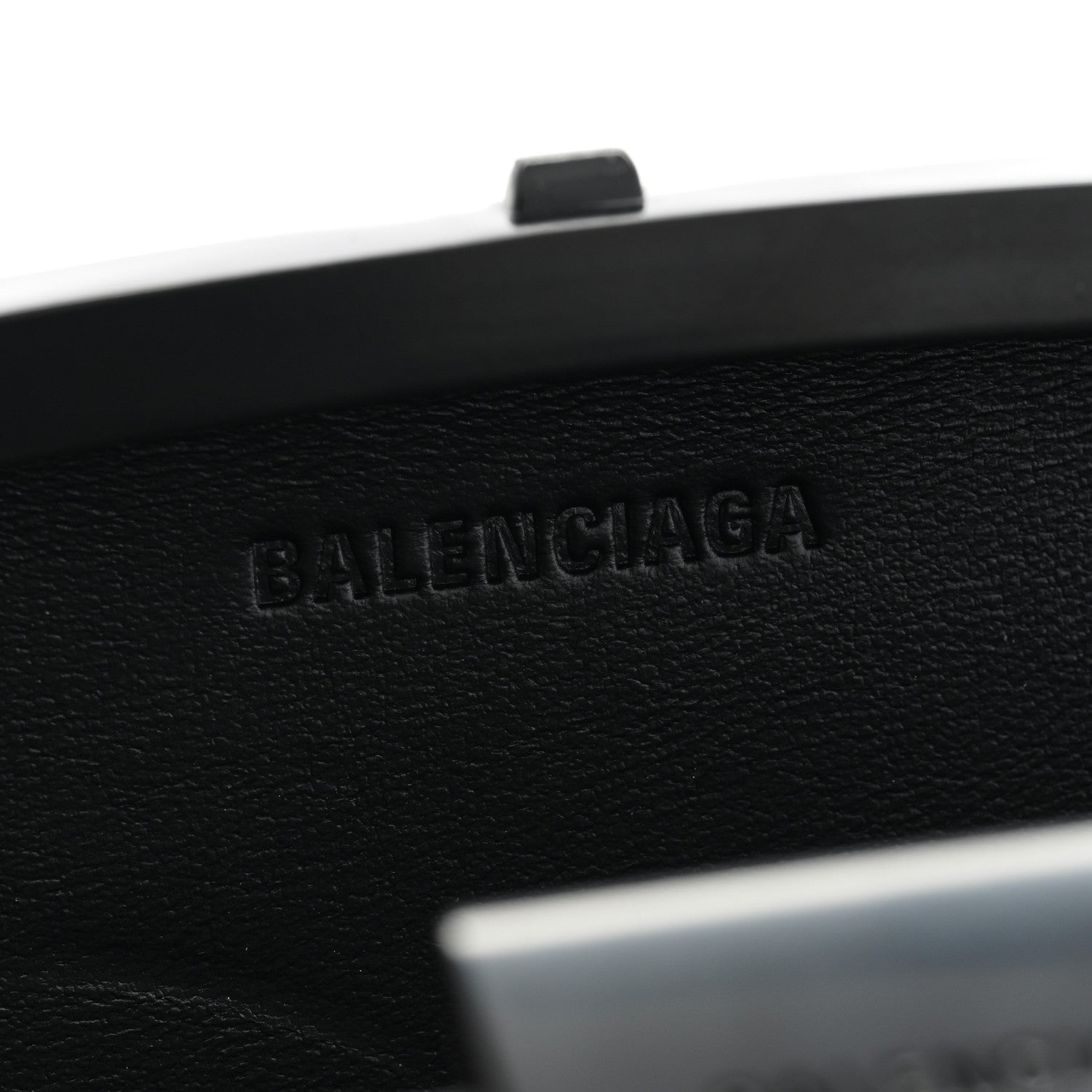 Balenciaga Recycled Plastic Calfskin Embossed Mini Lunch Box Case with Strap Black 6 of 8
