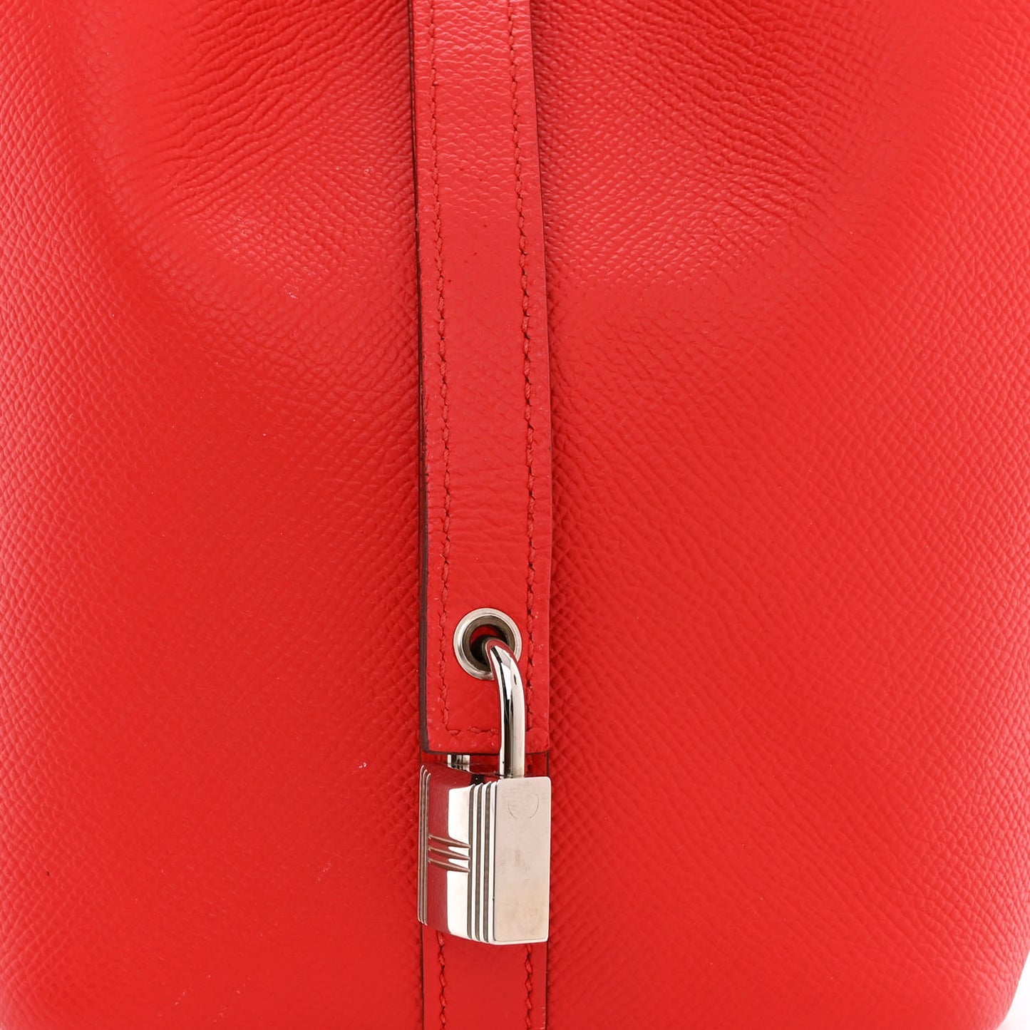 Epsom Tressage De Cuir Picotin Lock 18 PM Rouge Coeur Bleu du Nord Rouge H
