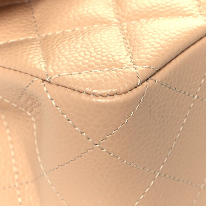 Chanel Caviar Quilted Medium Double Flap Beige 9 of 13