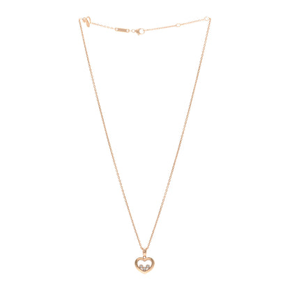 Chopard 18K Rose Gold Diamond Happy Diamonds Icons Heart Pendant Necklace 3 of 5