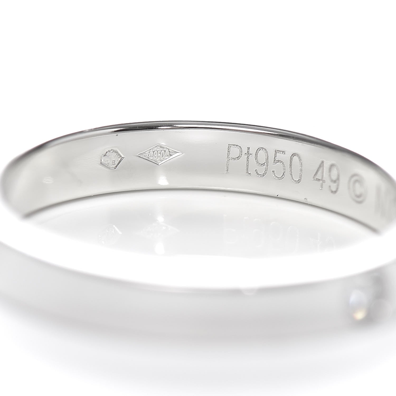 Cartier Platinum Diamond 3mm C De Wedding Band Ring 49 5 4 of 6