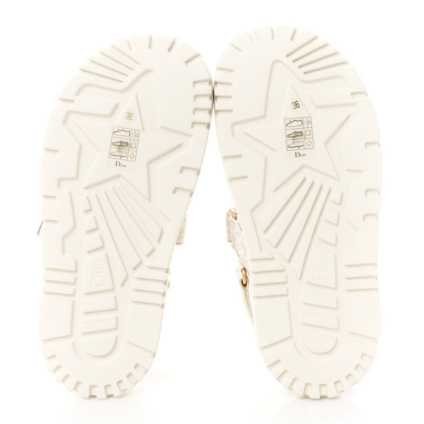 Technical Fabric Jacquard Dioract Sandals 36 White Gold