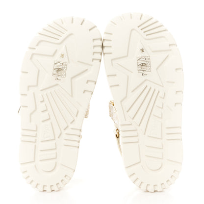Christian Dior Technical Fabric Jacquard Dioract Sandals 36 White Gold 6 of 9