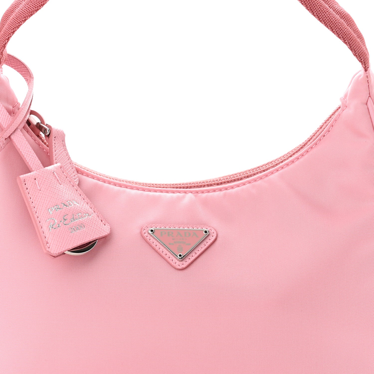 Prada Tessuto Nylon Saffiano Mini Re-Edition 2000 Bag Rosa 8 of 10