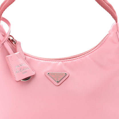 Prada Tessuto Nylon Saffiano Mini Re-Edition 2000 Bag Rosa 8 of 10