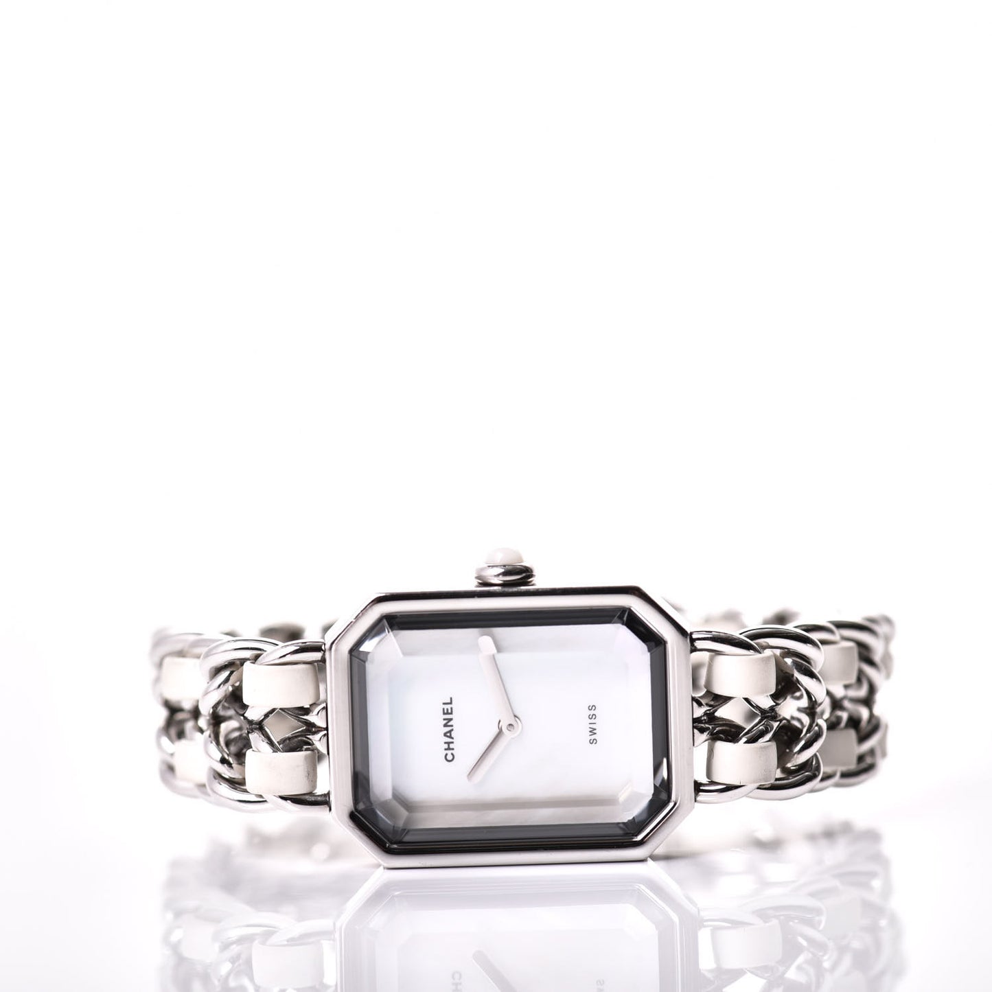 Stainless Steel Lambskin Mother of Pearl 20mm Chain Premiere Quartz Watch White M