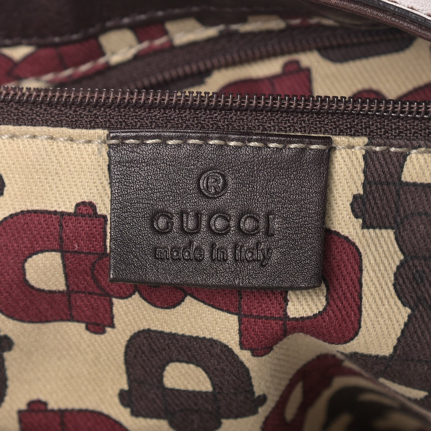 Gucci Guccissima Large D Gold Ring Shoulder Bag Chocolate 6 of 9