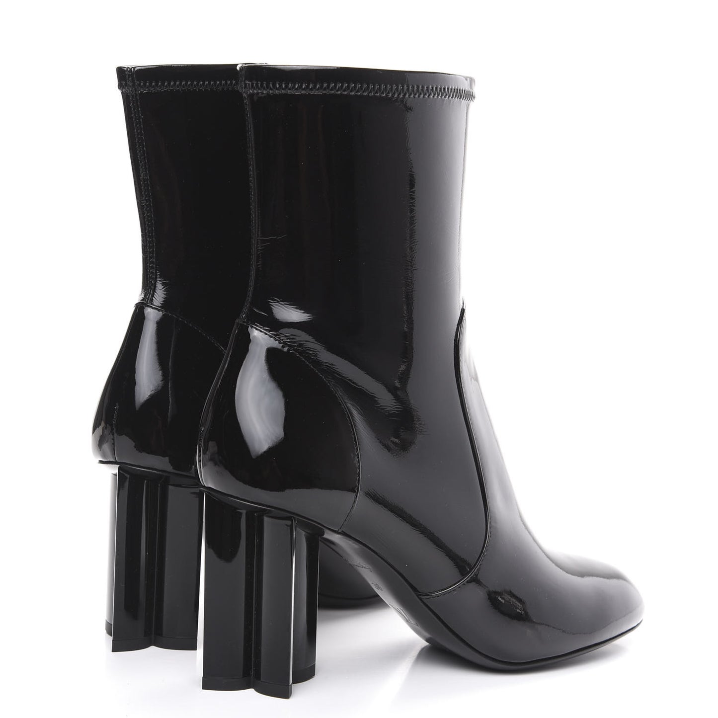 Patent Silhouette Ankle Boots 38 Black