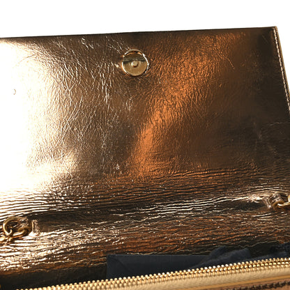 Saint Laurent Metallic Crackled Calfskin Kate Monogram Tassel Chain Wallet Gold 11 of 11
