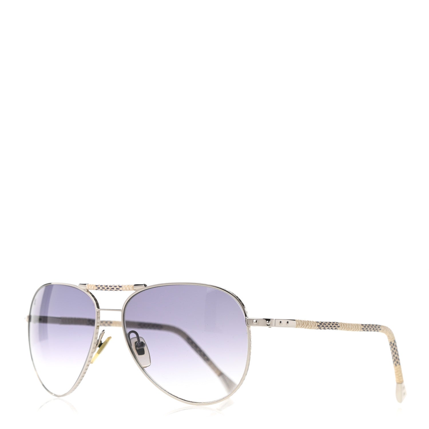 Louis Vuitton Damier Azur Conspiration Pilote Aviator Sunglasses Z0203U 1 of 9
