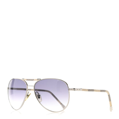 Louis Vuitton Damier Azur Conspiration Pilote Aviator Sunglasses Z0203U 1 of 9