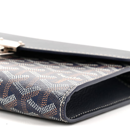 Goyard Goyardine Calfskin Chypre Wallet Pouch Navy 9 of 9