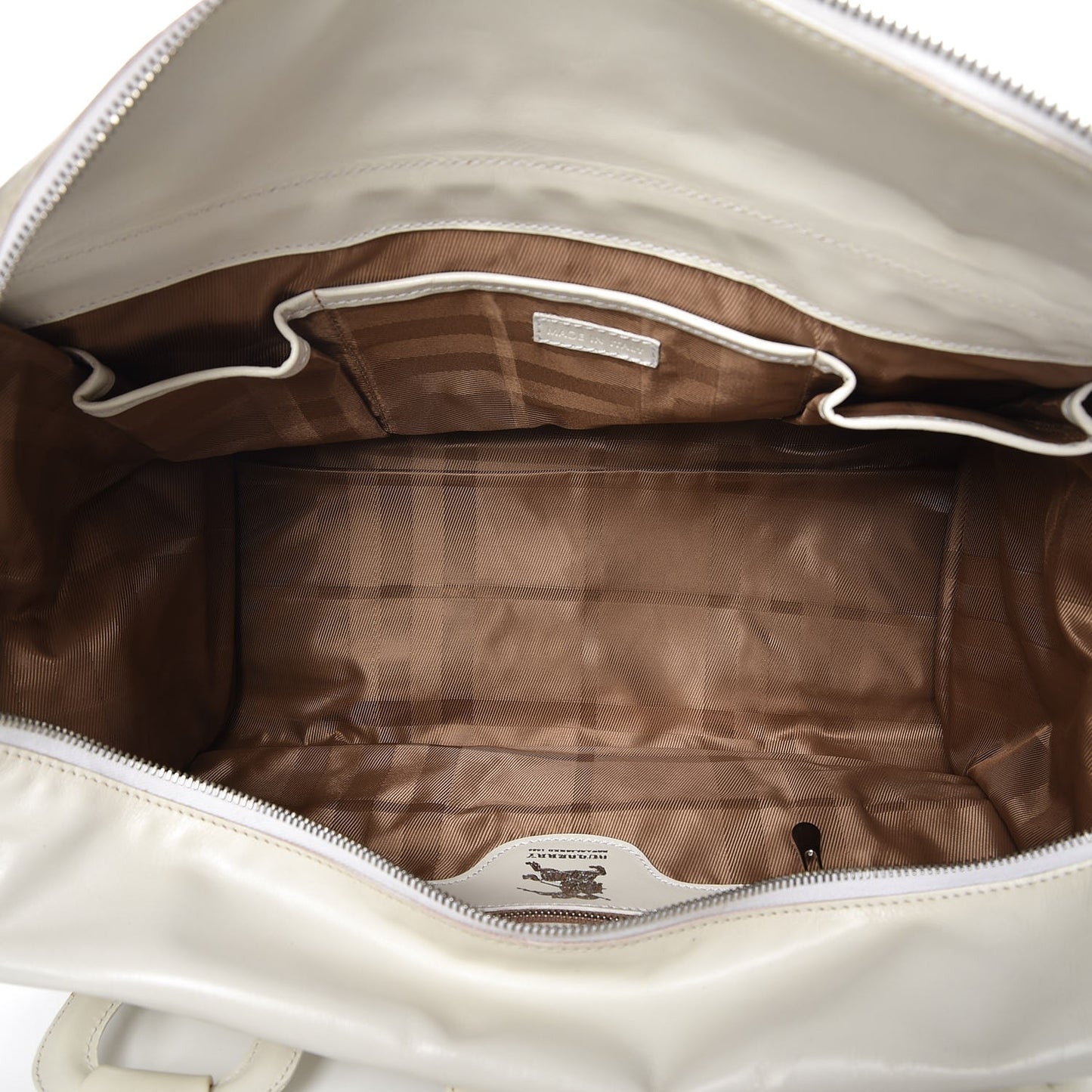 Leather Quilted Large Manor Tote White