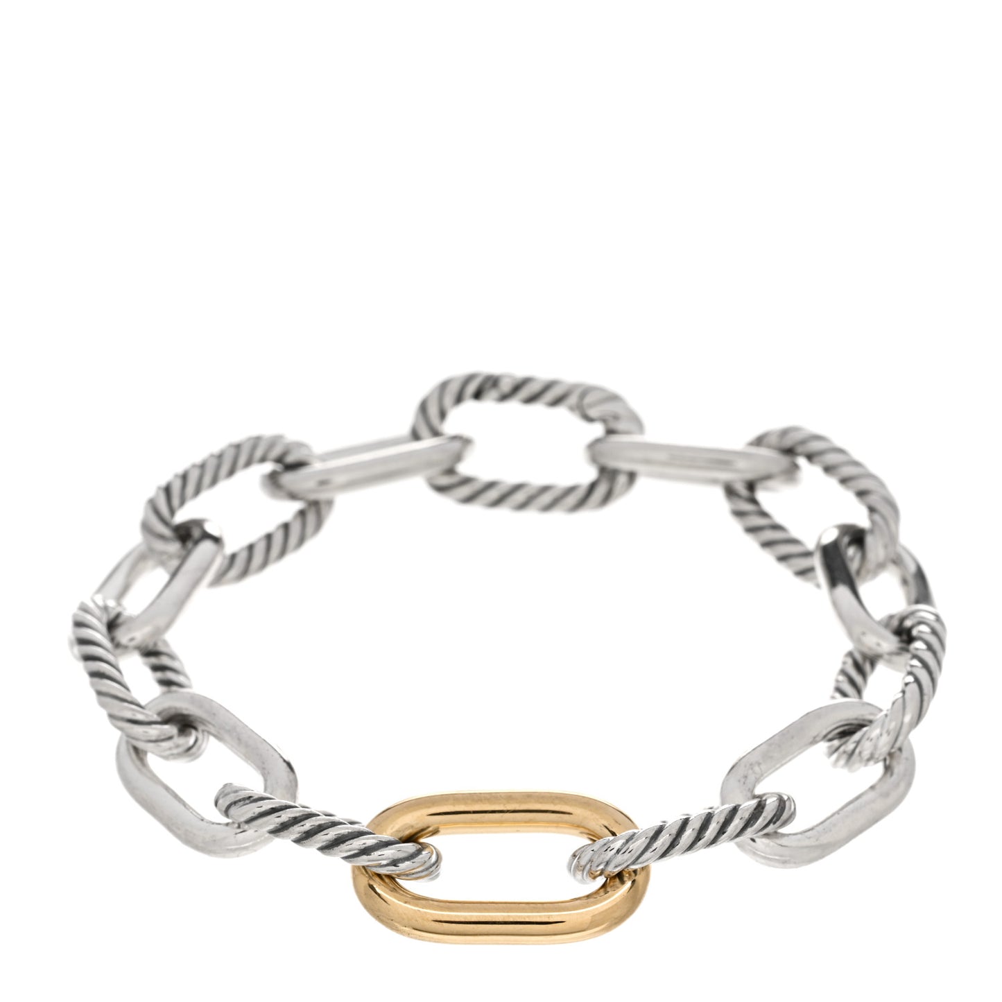 Sterling Silver 18K Yellow Gold 11mm Madison Chain Bracelet