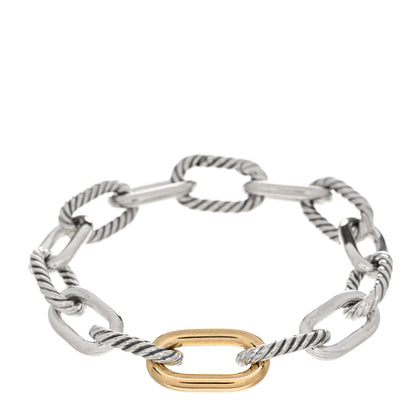 David Yurman Sterling Silver 18K Yellow Gold 11mm Madison Chain Bracelet 1 of 3