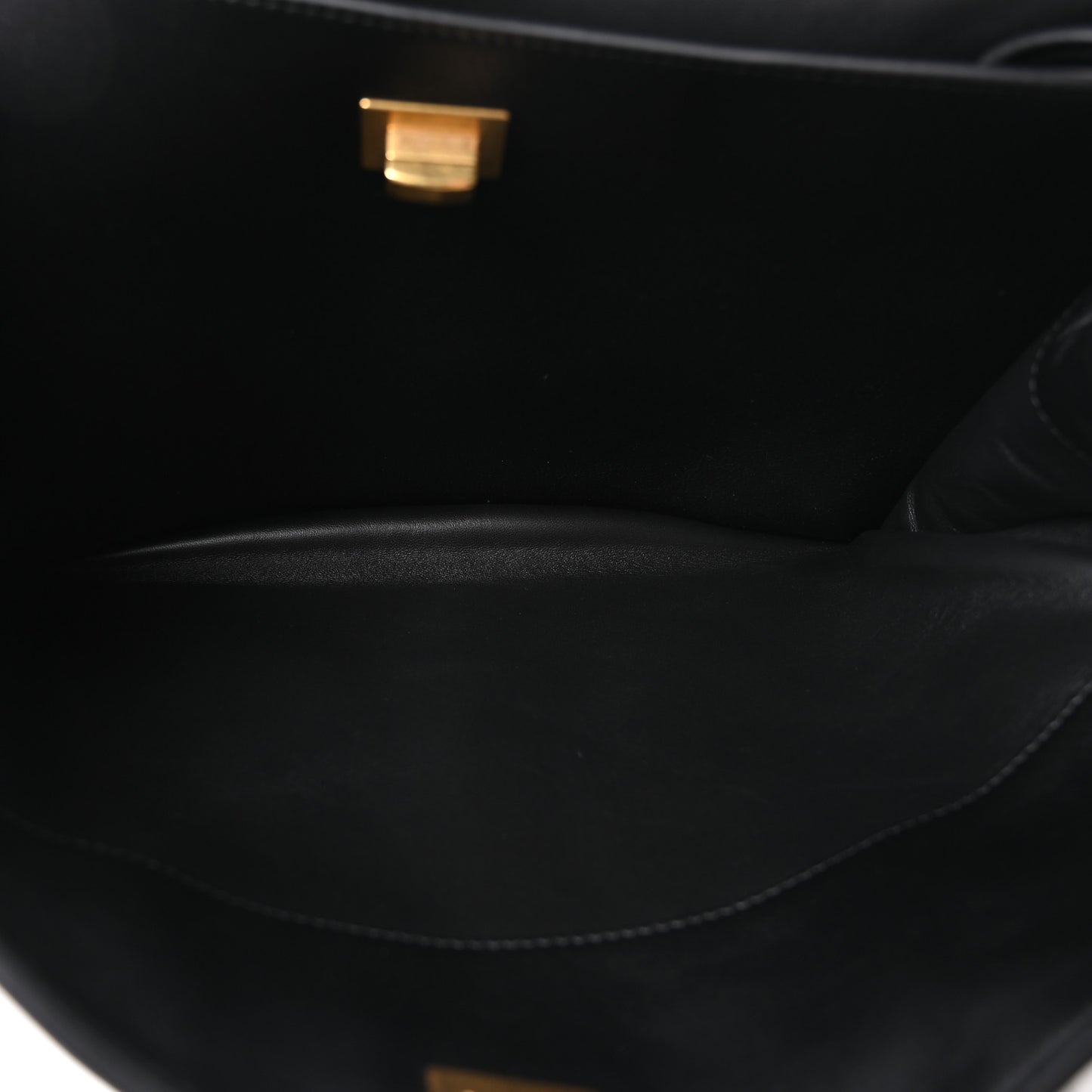 Natural Smooth Calfskin Medium Rodeo Top Handle Handbag Black